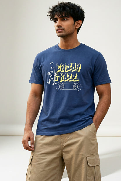 Roll N Enjoy | Lightweight | 100% Organic Cotton | Regular Fit T-Shirt