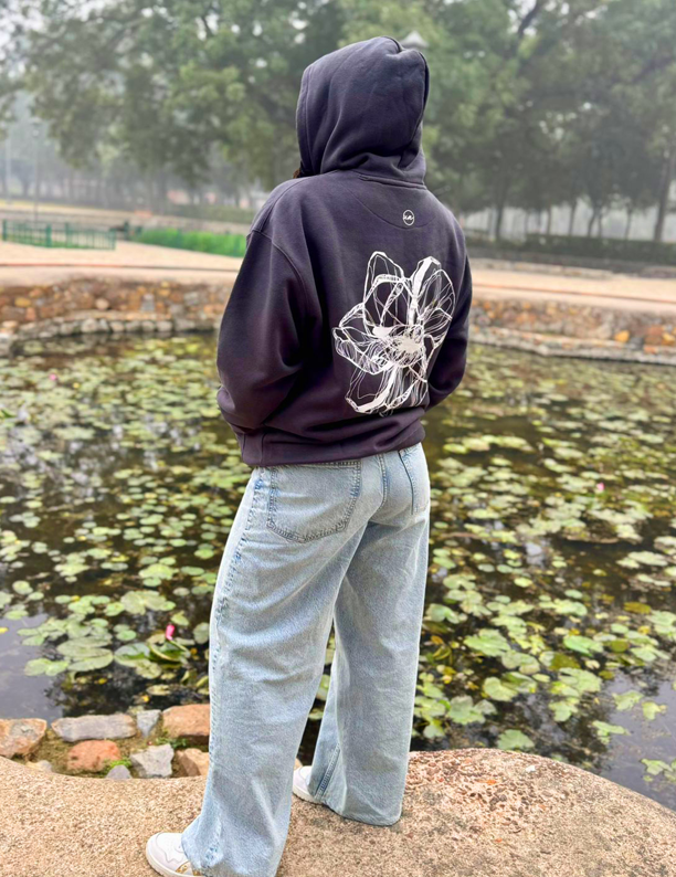 Charcoal | Oversized Printed Hoodie