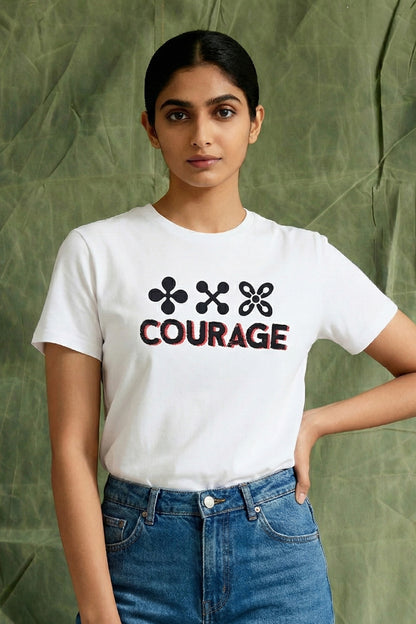Courage | Lightweight | 100% Organic Cotton | Relaxed Fit T-Shirt Regular Fit T-Shirt