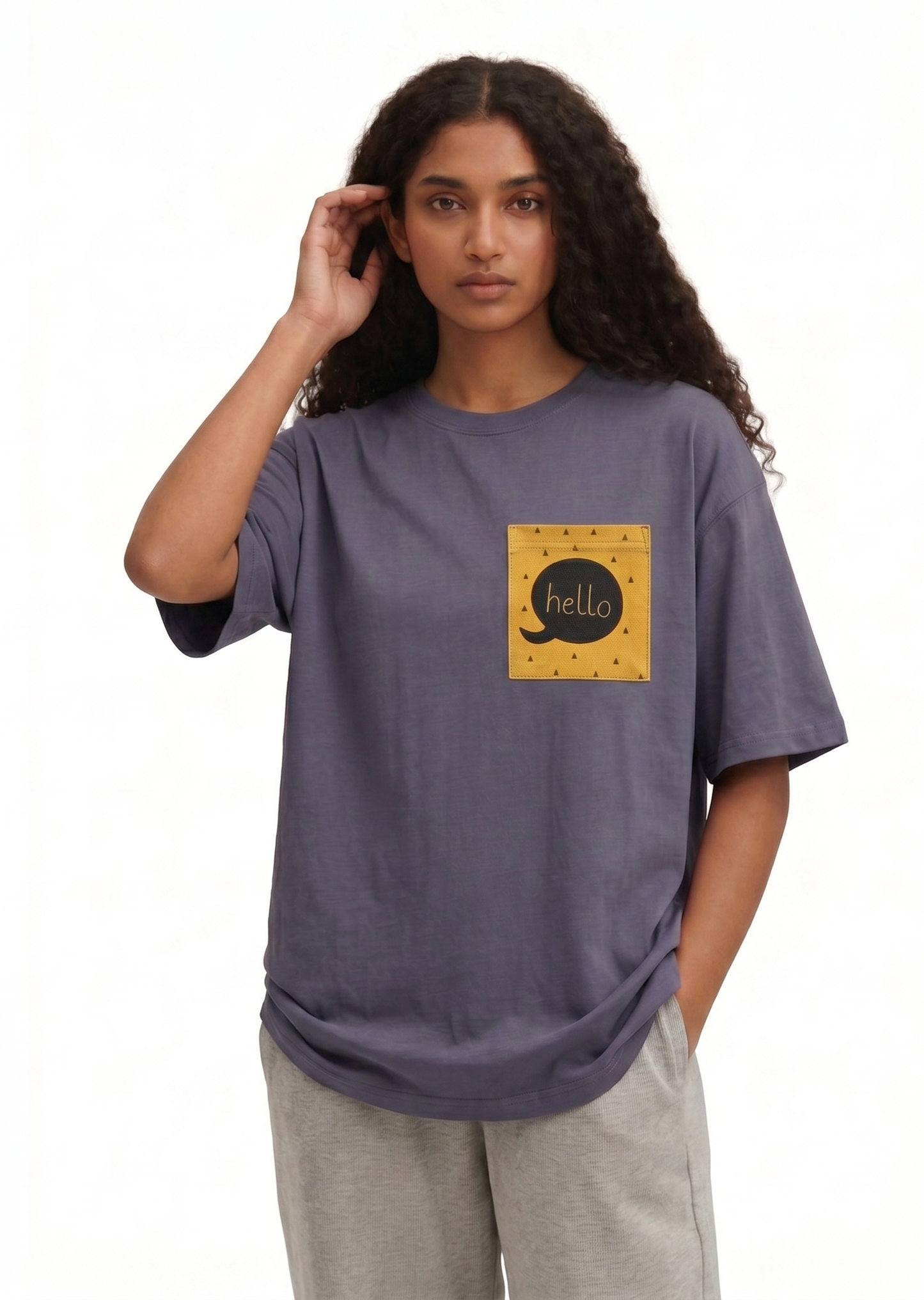 Hello | Lightweight | 100% Organic Cotton | Unisex Relaxed Fit T-Shirt