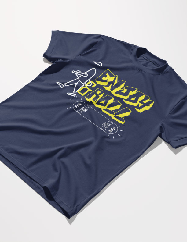 Roll N Enjoy | Lightweight | 100% Organic Cotton | Regular Fit T-Shirt