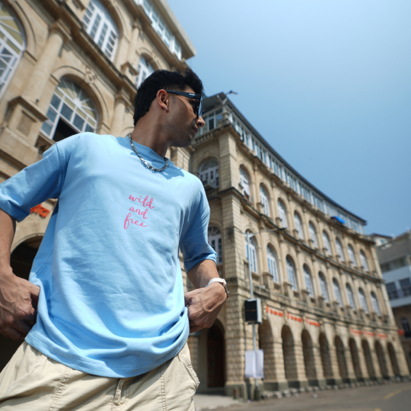 Wild and Free Oversized | 100% Cotton | Heavy Terry | Puff Print T-shirt