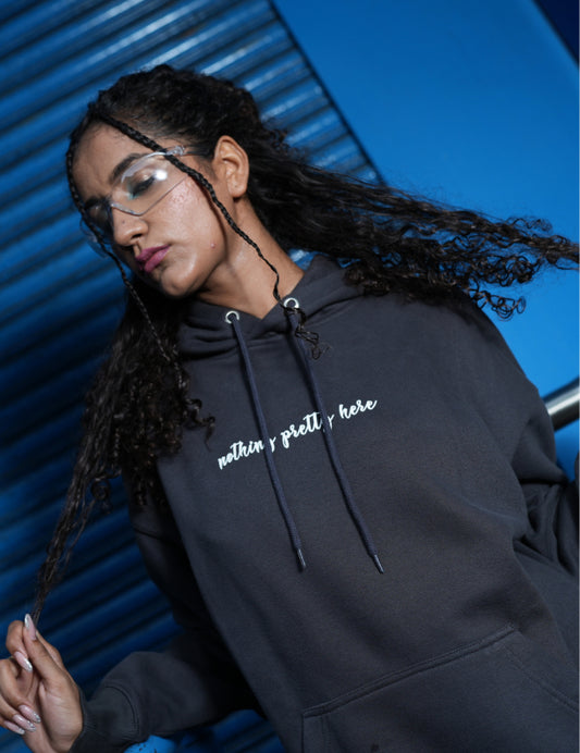 Charcoal | Oversized Printed Hoodie