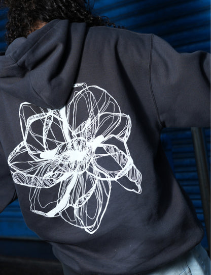 Charcoal | Oversized Printed Hoodie