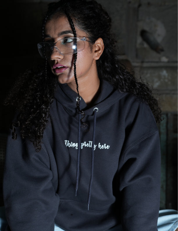 Charcoal | Oversized Printed Hoodie