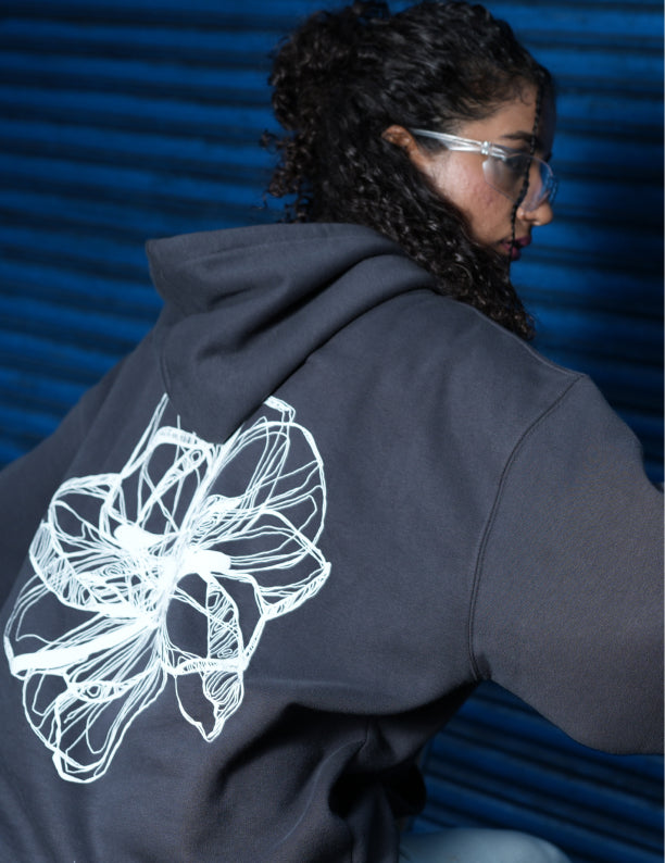 Charcoal | Oversized Printed Hoodie