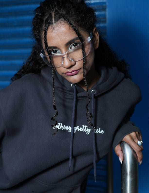 Charcoal | Oversized Printed Hoodie