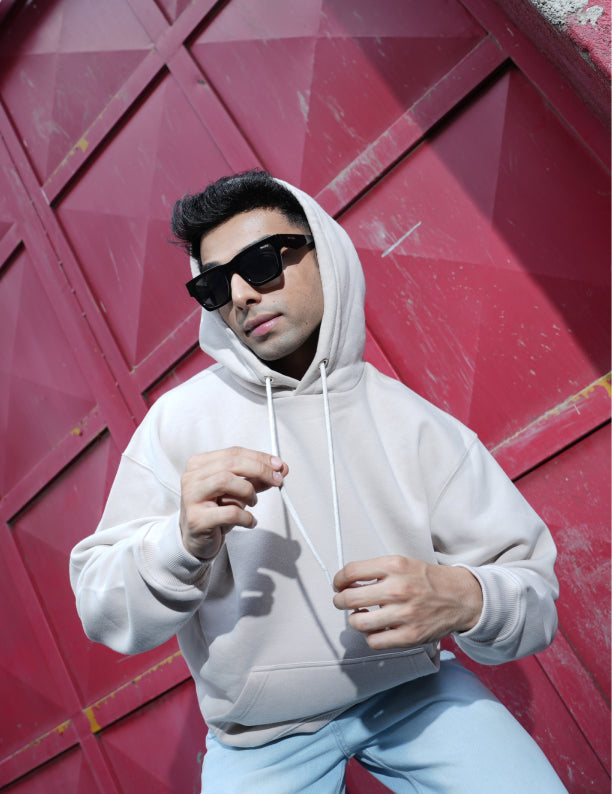 Sand | Oversized Printed Hoodie