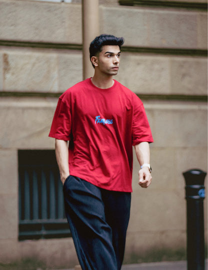 Fearless Oversized | 100% Cotton | 260 GSM | Puff Print T Shirt