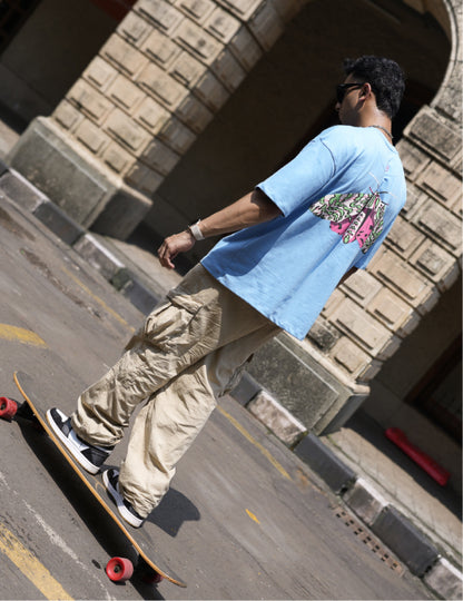 Wild and Free Oversized | 100% Cotton | 260 GSM | Puff Print T-shirt