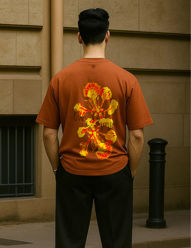 Live in the Moment Oversized | 100% Cotton | 260 GSM | Puff Print T-shirt