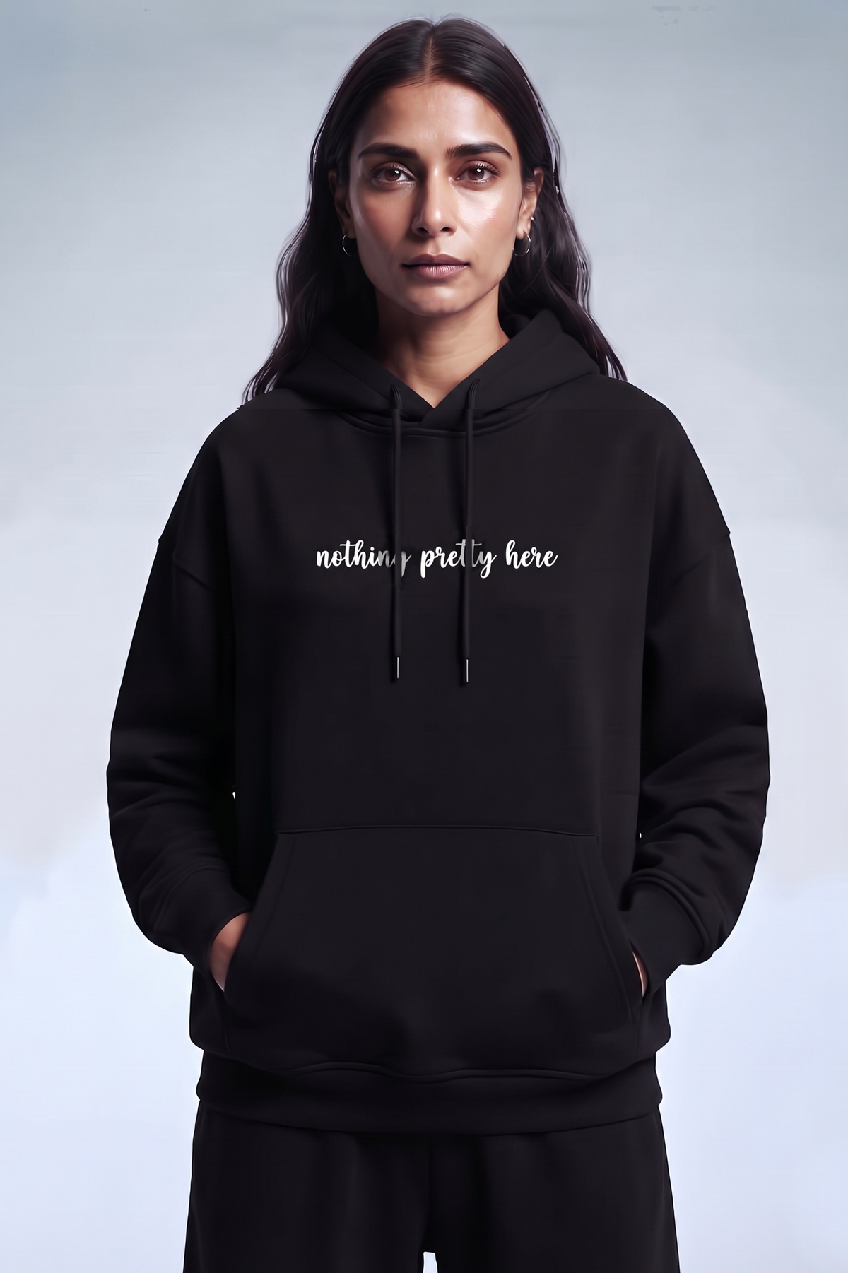 Charcoal | Oversized Printed Hoodie