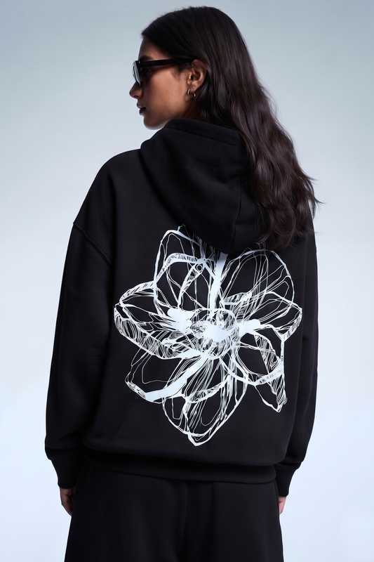 Charcoal | Oversized Printed Hoodie