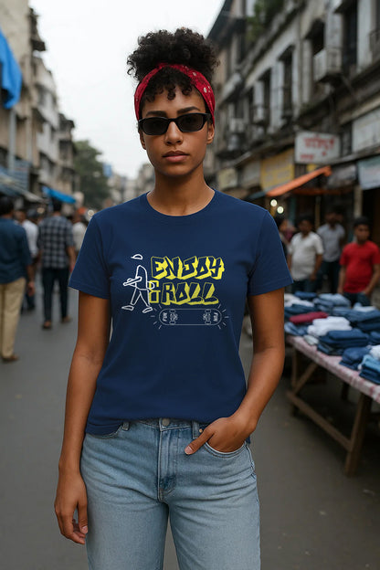 Roll N Enjoy | Lightweight | 100% Organic Cotton | Regular Fit T-Shirt