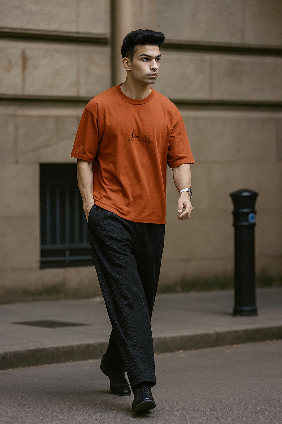 Live in the Moment Oversized | 100% Cotton | 260 GSM | Puff Print T-shirt